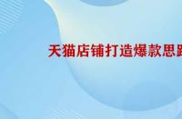 天貓店鋪打造爆款的思路是怎樣的？