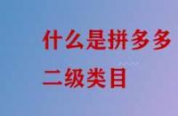 什么是拼多多二級(jí)類目？