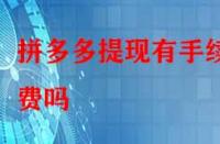 拼多多提現(xiàn)有手續(xù)費(fèi)嗎？除了這個(gè)還有別的費(fèi)用嗎？