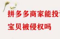 拼多多商家能投訴寶貝被侵權(quán)嗎？