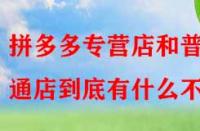 拼多多專(zhuān)營(yíng)店和普通店到底有什么不同？