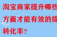淘寶商家提升哪些方面才能有效的提升轉(zhuǎn)化率？