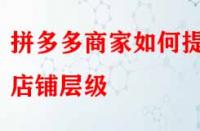 拼多多商家如何提升店鋪層級？