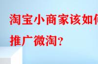淘寶小商家該如何推廣微淘？