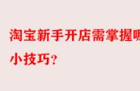 淘寶新手開店需掌握哪些小技巧？