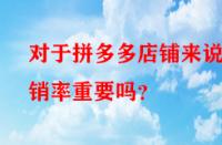 對于拼多多店鋪來說動銷率重要嗎？