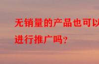 無銷量的產(chǎn)品也可以進(jìn)行推廣嗎？