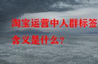 淘寶運營中人群標(biāo)簽的含義是什么？