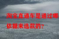 淘寶直通車(chē)是通過(guò)哪些依據(jù)來(lái)選款的？