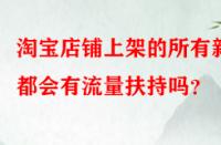 淘寶店鋪上架的所有新品都會有流量扶持嗎？