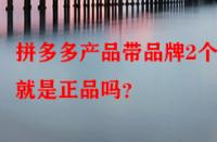 拼多多產(chǎn)品帶品牌2個(gè)字就是正品嗎？