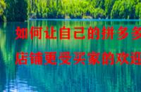 如何讓自己的拼多多店鋪更受買家的歡迎？